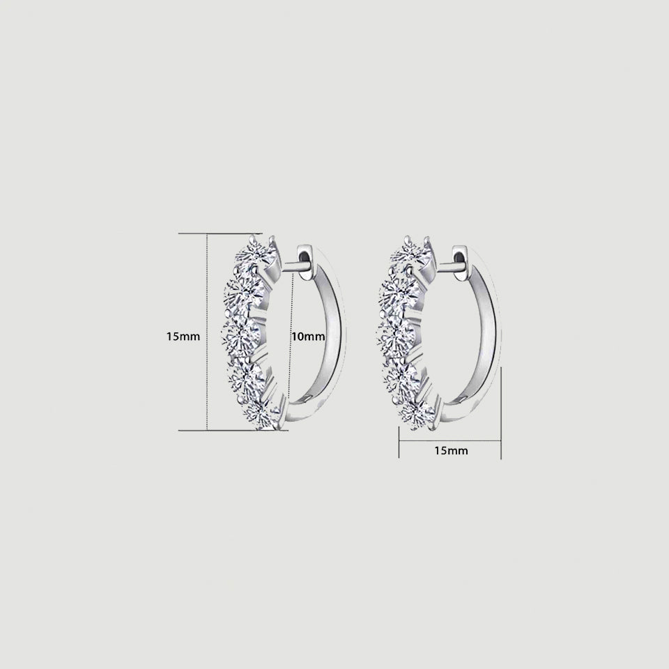 Moissanite  Diamond Huggie Hoop Earrings
