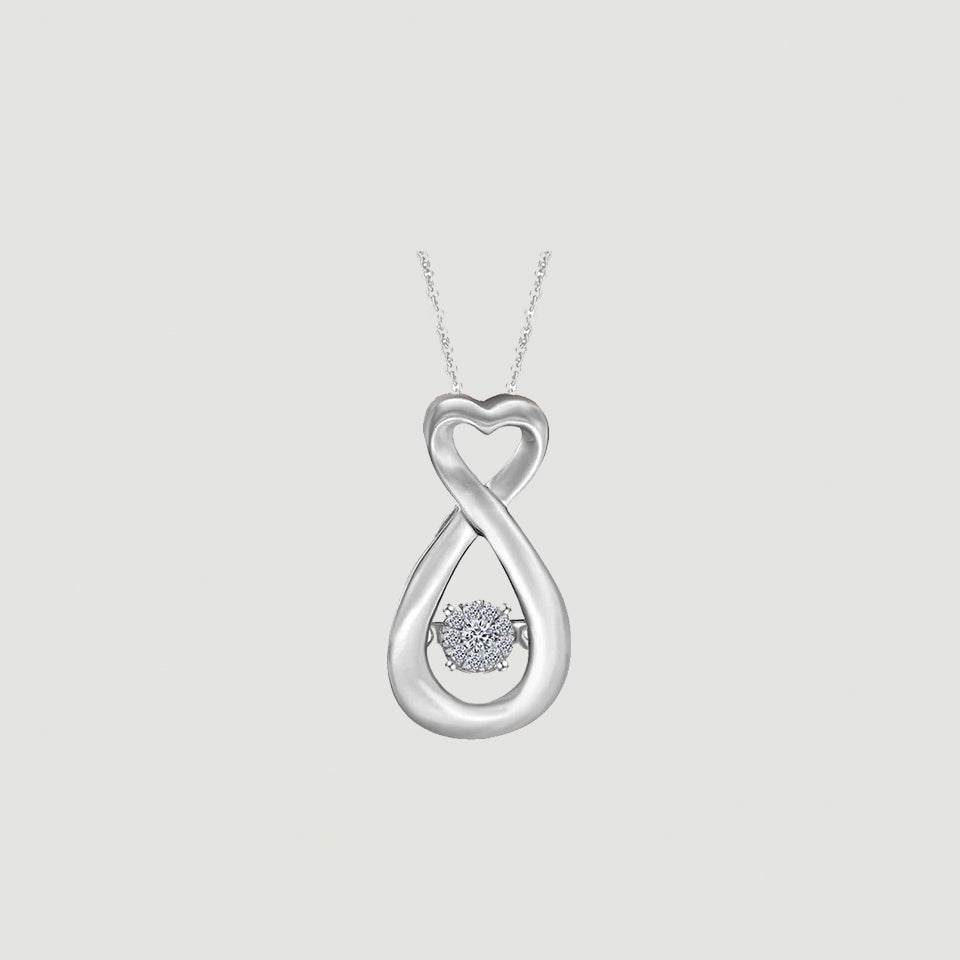 Accent Heart Infinity Pendant Necklace