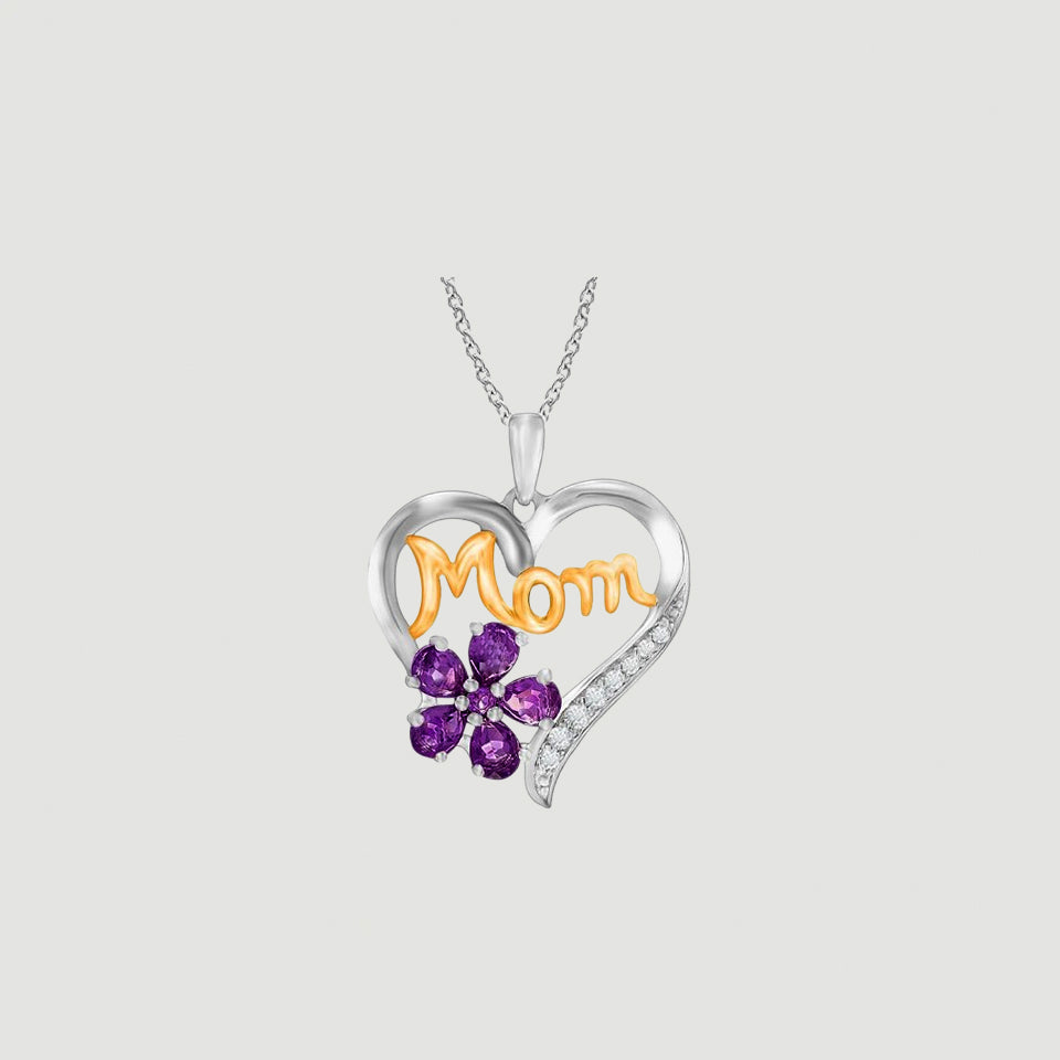 Pear Mom Love Heart Pendant Necklace