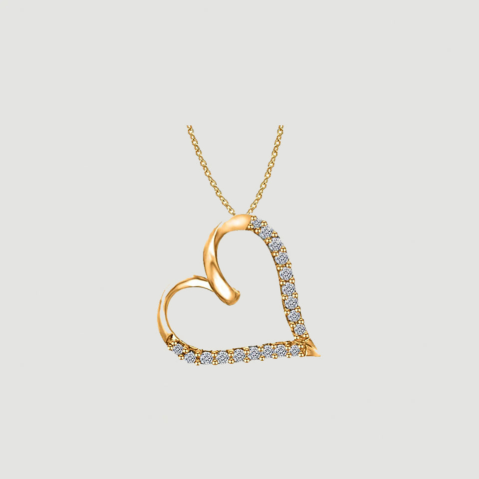 Twirl Heart Pendant Necklace