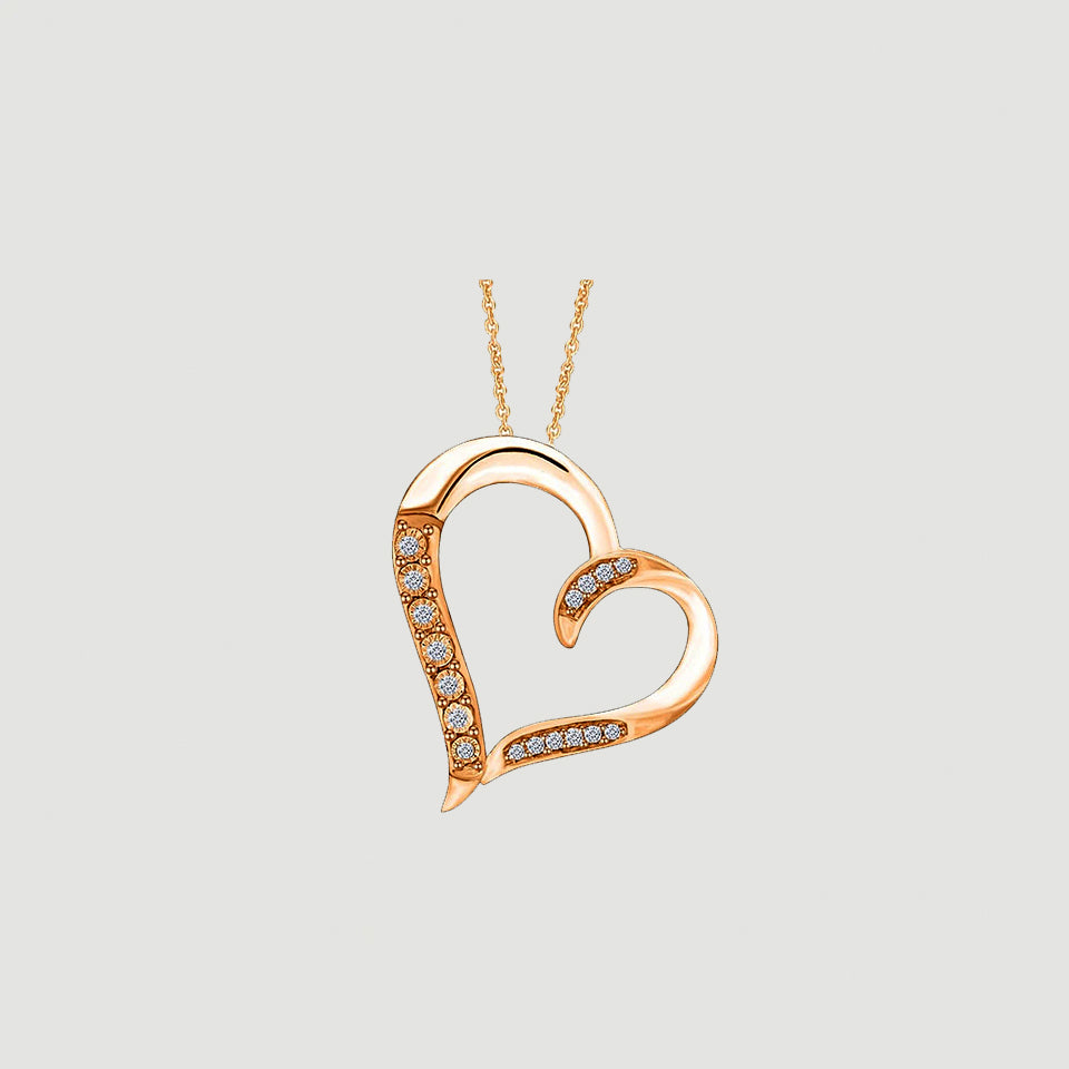 Tilted Heart Pendant Necklace