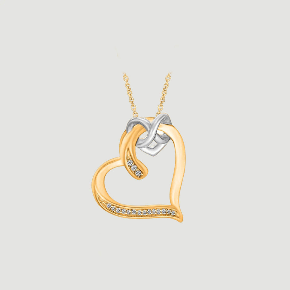 Interlocking Infinity Love Heart Pendant Necklace