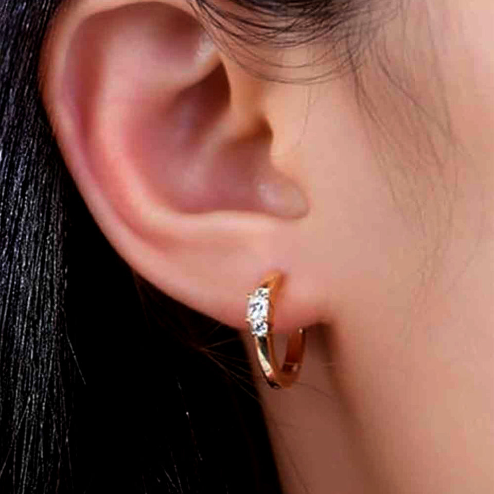 Princess Cut Moissanite Hoop Earrings