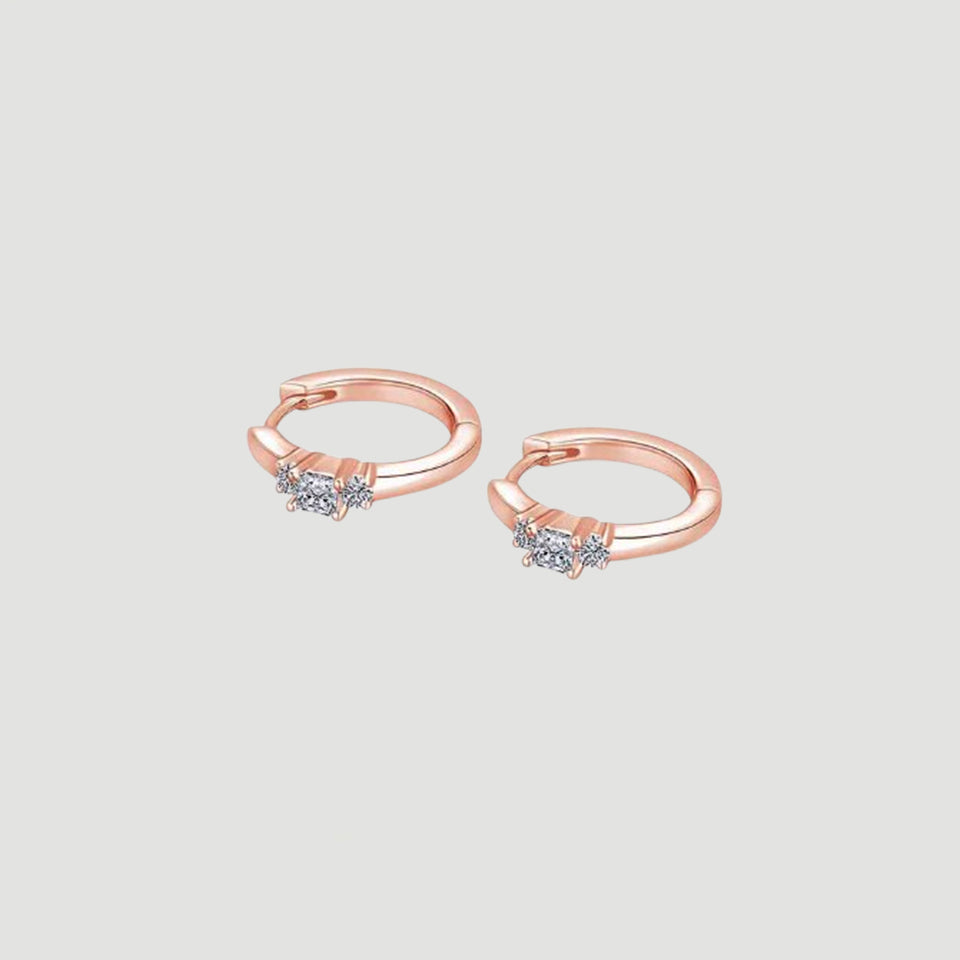 Princess Cut Moissanite Hoop Earrings