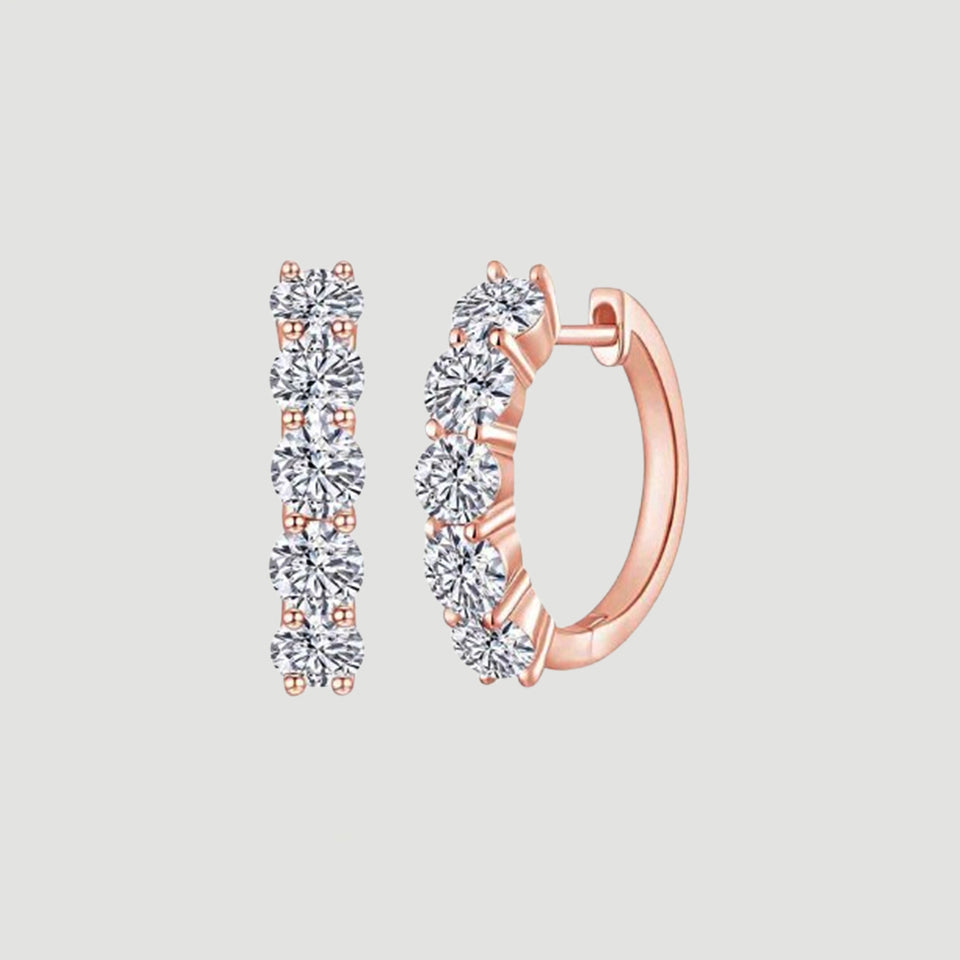 Moissanite  Diamond Huggie Hoop Earrings