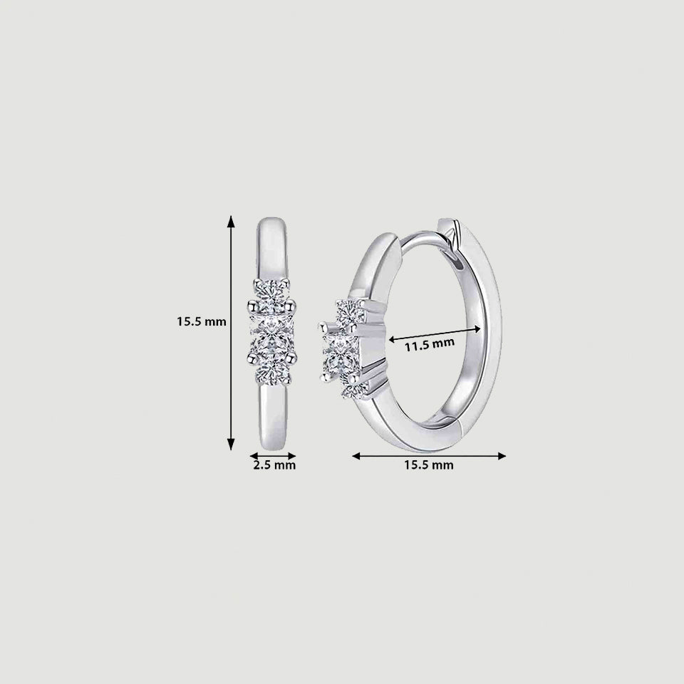Princess Cut Moissanite Hoop Earrings