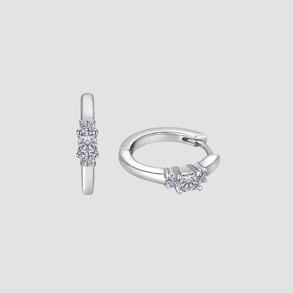 Princess Cut Moissanite Hoop Earrings