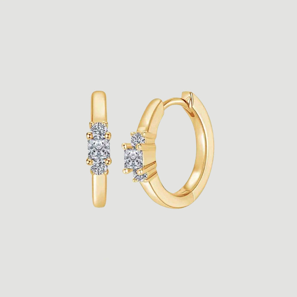 Princess Cut Moissanite Hoop Earrings